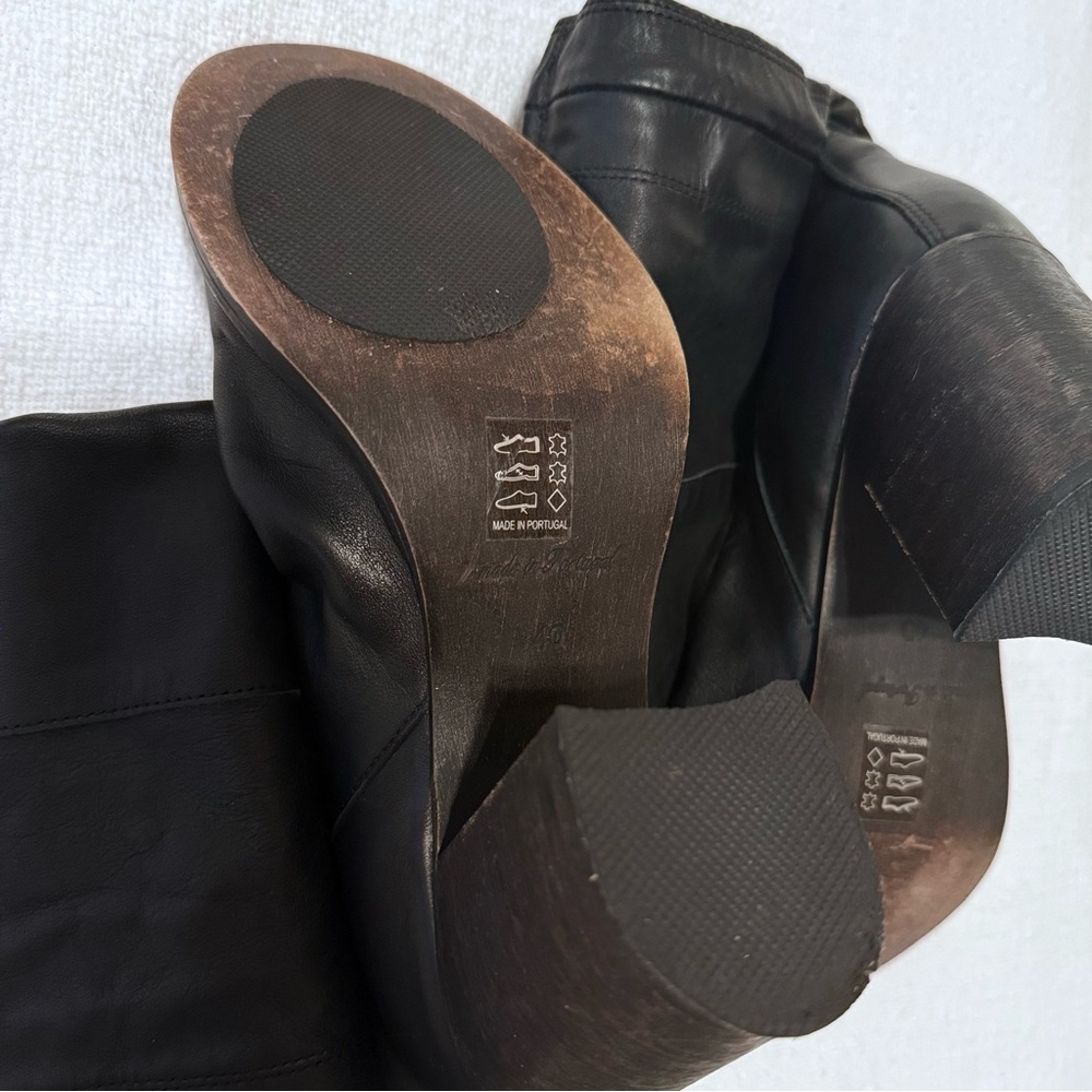 Free People Elle Tall Slouch Boot Black Leather Tall Knee High EUR 40 US 9.5 EUC - Picture 6 of 9